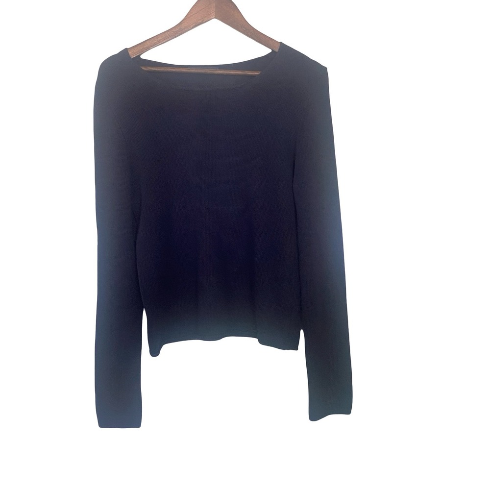 Brandy Melville MNJ223G Women Sweater One Size Navy Blue Angora Blend Knit